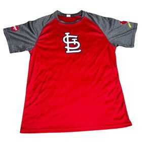 St Louis Cardinals Short Sleeve Medium Red Gray Polyester Pullover